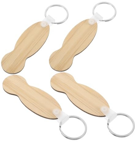 Porte-clés Porte-pièces en Bambou 4 Pièces, Jetons