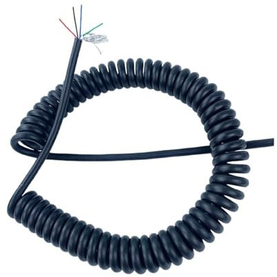 MRVAKDYDI Bobina Retrattile in Filo Elastico multicore, Cavo a Spirale allungabile da 1 Metro a 14 Metri, 5 conduttori 24AWG da 0,2 mm Quadrati(Stretch 7 Meter)