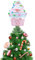 Puntale per albero di Natale per dessert, colore rosa, per cupcake, decorazioni natalizie pastello, topper per albero di Natale, Capodanno, compleanno, decorazione regalo