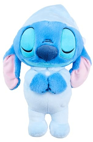 Simba Stitch Plüschtier mit Sound, 31 cm, liegend mit Schlafanzug, Atmung, Licht und entspannende Musik, geeignet ab 0 Monaten, offizielles Disney-Lizenzprodukt