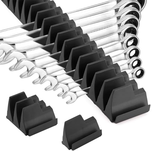 Kisbeibi Werkzeughalter für 23 Maulschlüssel, Werkzeuge Magnetischer Schraubenschlüsselhalter, Magnetischer SchraubenschlüSsel-Organisator Für Werkzeugkasten(Schwarz)