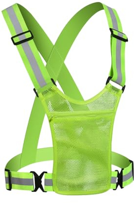 Generico Gestro di Sicurezza in Esecuzione - Giubbotto Traspirante per la Corsa | Giubbotto Riflettente Leggero con Tasca del Telefono | Giubbotto Riflettente Regolabile Marcia per Il Trasporto