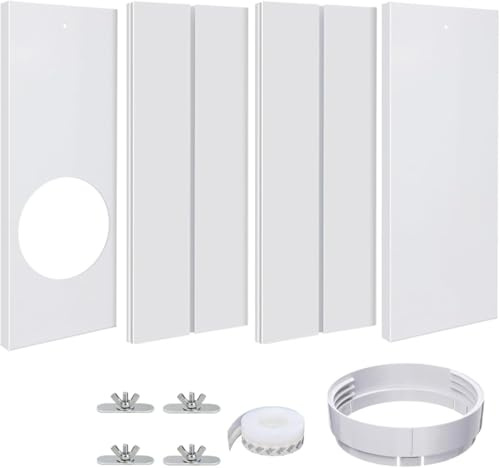 Kit de aire acondicionado portátil para ventana, panel de sellado para ventana corrediza con adaptador de conducto de 5/5.9 de diámetro