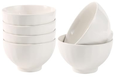 Tanggaogao 4.5 Inch Small Bowls Set of 6 – 11.5cm Porcelain Dessert Bowls for Ice Cream Snacks Rice & Dipping Sauces Stackable Mini Ceramic Bowls Microwave & Dishwasher Safe
