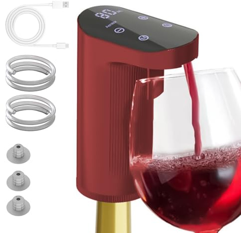 Decantador Vino Electrico, 12x8x5 Cm Automatico Cuantitativo Aireador Vino, Pantalla TáCtil Inteligente Dispensador De Bebidas AlcohóLicas, Para Vinos Aireador De Vinos Automático Aireadors Decantador