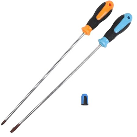 WheatThrive Lot de 3 tournevis extra longs 400 mm fendus et cruciformes avec magnétiseur pour les tâches de bricolage professionnelles