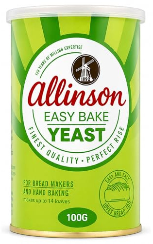 Easy Bake Instant Dry Yeast 100g Tin, Fast Acting Yeast for Bread, Pizza, Pastries and Dough
