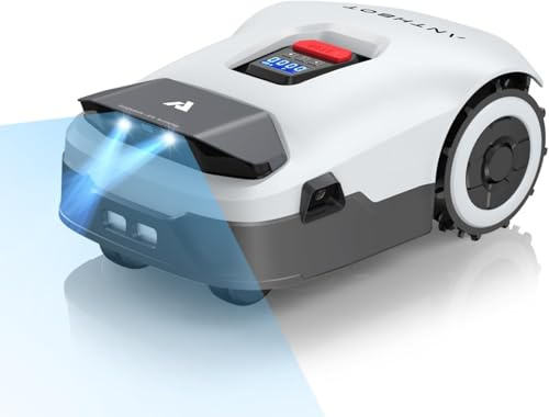 Anthbot Genie Cortacésped Robótico sin Cables con 4 Cámaras + Visión 3D, Señal RTK de Banda Completa y Mapeo Automático, Pendiente del 45%, Gestión de 30 Zonas Múltiples