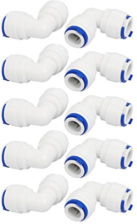 sourcing map 10 Stk. Ellbogen Rohr Schnellverbindung 3/8 Zoll RO Wassersystem Wasserspender de