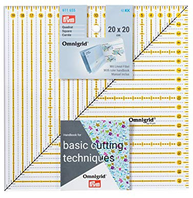 Prym 611655 Patchwork-Lineal Square 20 x 20 cm, Omnigrid