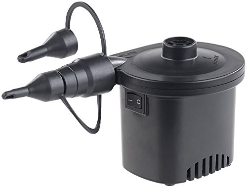 infactory Elektrische Luftpumpe: Akku-Luftpumpe mit 3 Ventil-Aufsätzen und USB-Ladekabel, 200 l/Min. (Akku Schlauchboot, Pumpe Luftmatratze, Solar)
