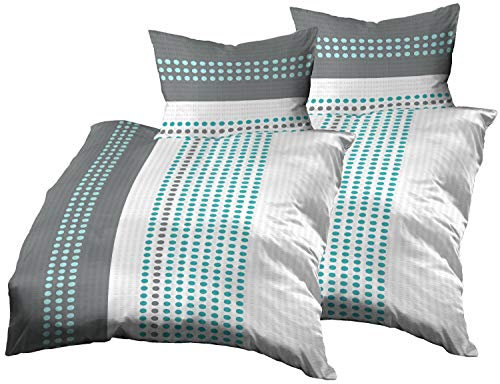 Gerald Wittmann Cotton Seersucker Bed Linen Striped with Checked Pattern