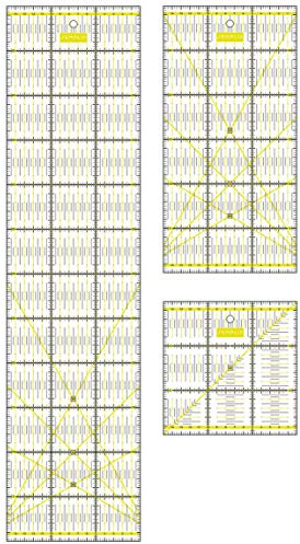 SEMPLIX Patchwork Lineal Set cm kleines Bundle (15x60 cm, 15x30 cm, 15x15 cm) (gelb)