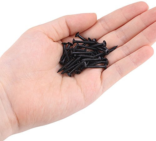 Alomejor 40 St¨¹ck Humbucker Pickup Befestigungsschrauben Set f¨¹r E-Gitarre Bass Gitarren Rahmen Surround Montage (Schwarz)