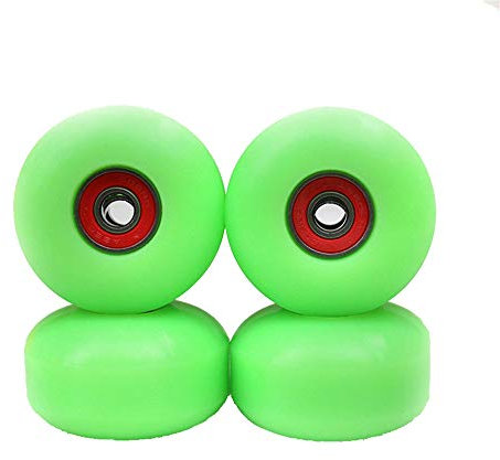 TGHY 4 Stück Skateboard Rollen mit ABEC-9 Lagern 52x32mm 95A PU Ersatzräder für Double Kick Skateboard,Grün