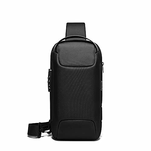 Arrivly Crossbody Umhängetasche für Damen und Herren Handtasche Crossbag Schultertasche Chest Bag Jungen für Reise und Outdoor Schwarz
