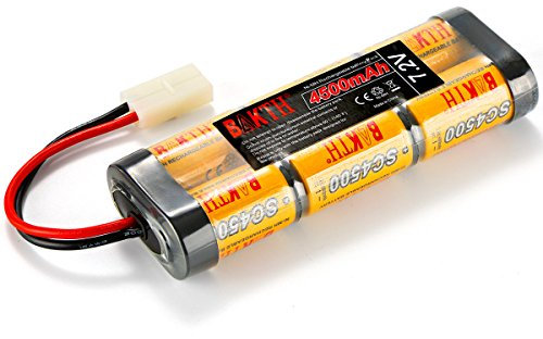 BAKTH High Capacity Security 7.2V 4500mAh Rechargeable Low Self Discharge NiMH Battery Pack for RC/Remote Control Car, Robots + Customized Coaster
