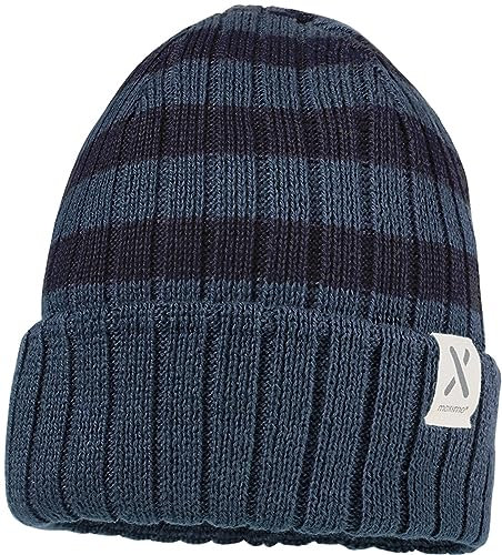 maximo Kindermütze mit Umschlag und Streifen, 53cm, Navy