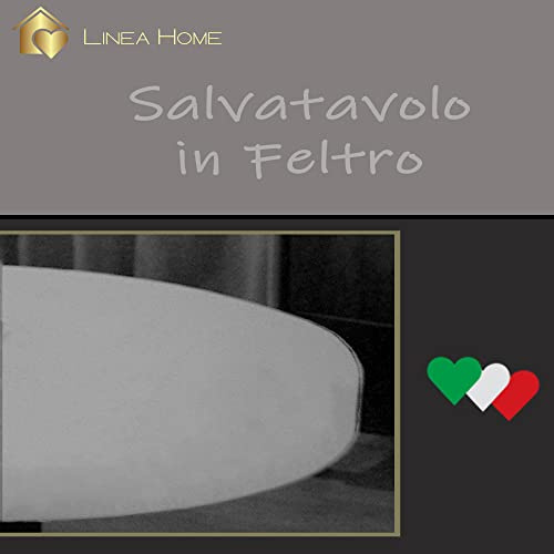 Home Tresor - Mollettone Copritavolo Rotondo | Salvatavolo Elasticizzato Tondo | Sottotovaglia Protezione Macchie e Ammaccature | 100% Made in Italy - cm. 140 Feltro Bianco