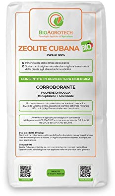 Zeolite Cubana Pura per Agricoltura 6 kg - Polvere di Roccia - Corroborante agricolo Potenziatore delle difese di Piante Orto e Giardino - Consentito in Agricoltura Biologica