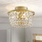 WUZUPS araña de cristal semi-empotrado lámpara de techo moderna accesorio de iluminación para dormitorio pasillo bar cocina baño, h 19.3cm w 25 cm, oro, base g9