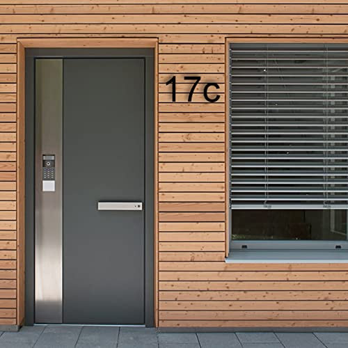 JustHouseSigns Números de casa con letras ARIAL para puerta cortados a medida (10, 15, 20, 25 cm, 3.9, 5.9, 7.8, 9.8 pulgadas o personalizados), acrílico contemporáneo, incluye fijaciones
