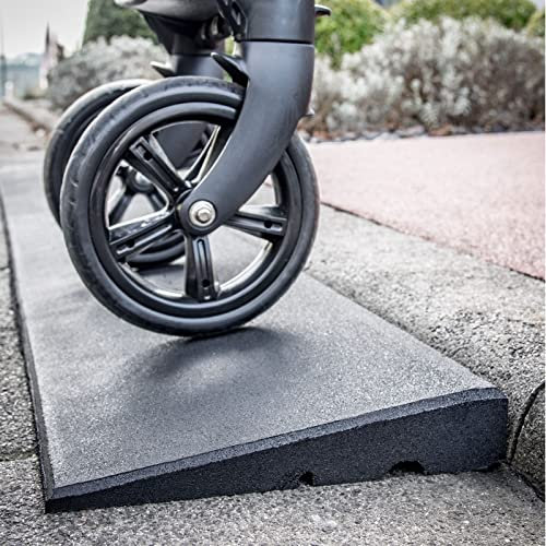 TRUTZHOLM Bordsteinrampe 100x25x4,5 cm Auffahrrampe Rollstuhlrampe Gummi Rampe Schwellenrampe