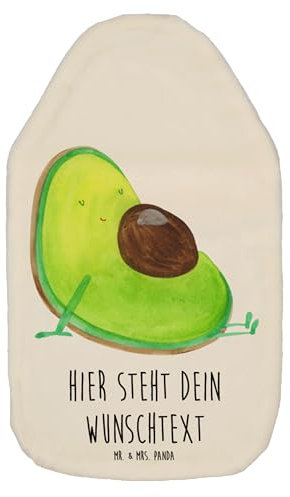 Mr. & Mrs. Panda Personalisierte Wärmflasche Avocado Schwangerschaft - Weiß