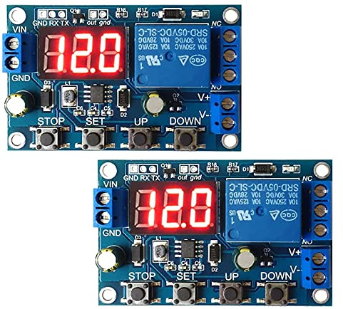 Heemol Batteriewächter DC 6-40V Präzisionsmodulen Programmierbarer Unterspannungsschalter für 1865O Batteriewächter mit Abschaltung mit LED-Display 2 Stück.