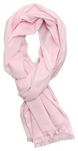 Bovari Schal Damen aus 100% gekämmter Bio-Baumwolle - leicht, atmungsaktiv, dünn - Sommerschal in XL-Größe 180x70 cm (rosa/zart-rosa)