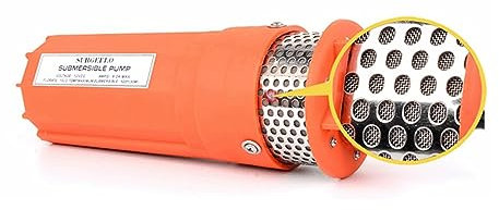 HEXEH water pump submersible 1pcs 12V 24V 6L/min Lift=70m Deep Well Submersible Pump For Solar Energy Panels Small Mini Electric Water Transfer 12 V 24 Volt (Color : Orange, Size : 12V)