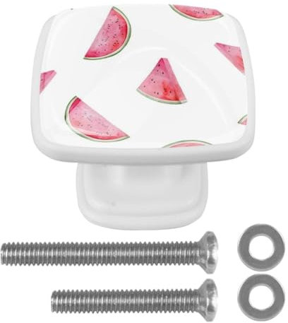 suojapuku Pomello quadrato per mobile, confezione da 4,anguria,Ferramenta per armadietti da cucina per maniglie per cassettiere e cassettiere