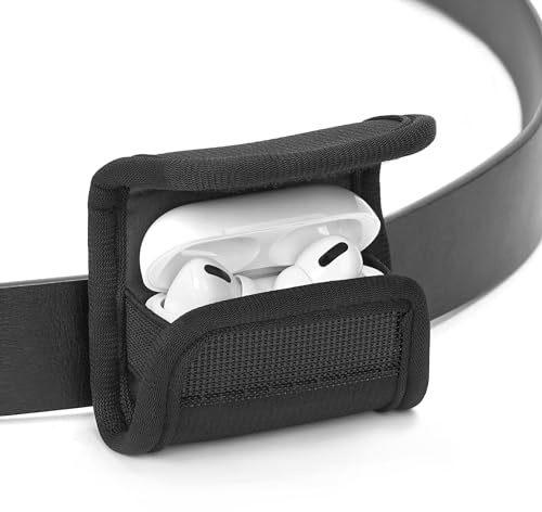 Housse pour écouteurs Geekria avec Boucle de Ceinture & Clip de Sangle de Sac, étui de Transport doublé Doux Compatible avec Apple AirPods Pro 3/Pro 2 et AirPods 4/3/2, étui de Charge, Noir
