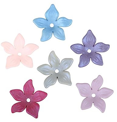 Operitacx 1400stücke Acryl Blütenblätter Schmuckzubehör Mischfarben Handgemachte Haarnadeln Fünfblättrige Blumen Für Ohrringe Armbänder Und Bastelarbeiten