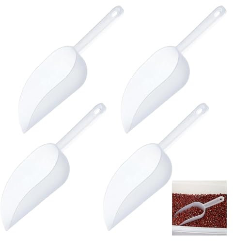 4 Pcs Ice Scoop, Candy Scoop, Multi-Purpose Scoops for Food, Kitchen Plastic Scoop, Rice Grain Ice Cream Flour Sugar Coffee Beans Melon Seeds Food Shovel for Bar Party Wedding Buffet
