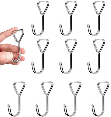 RHQFDM 10 Stück elastische Gummibänder, J-Haken, Haken für Expanderseil, verstärkte Edelstahl-Expanderhaken, Metallhaken für elastische Schnur zur Sicherung von Gepäck und Rucksäcken