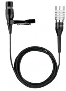 Black Lavalier Microphone, Cardidid Condenser Clip-on Mic for Audio-Technica Wireless Systems,Hirsoe Mini 4Pin Plug