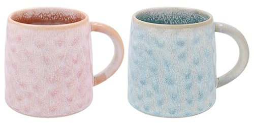 Lesser & Pavey Reactive Glaze Mugs Set of 2 | Ceramic Coffee Mugs Set for Home or Work | Designed by Elements | Lovely Mugs for Tea, Coffee & Hot Drinks