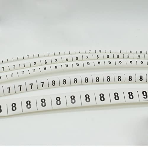 1000 Uds Tubo Termorretráctil De Plástico Etiqueta De Marcador De Cable Número De Cable 0 A 9 1-16mm Relación De Contracción De Aislamiento De PVC Blanco 2:1(4mm 0-9 Each 100)