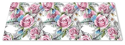 EHOMERY Mauspad Travel Mousepad Orientteppich Blume Mauspad 3XL Mousepad Bedrucken Für Die Schreibtischdekoration - 1 Pack [30x80 cm]