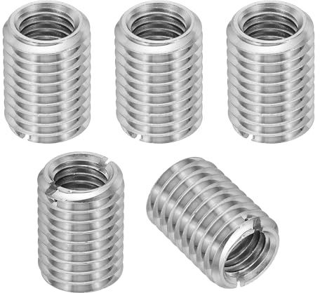 PATIKIL 5 Stück Gewindeeinsatz, M14 auf M10 x 20 mm Edelstahl Reduziermutter Gewindehülse, Schlitzen gewindeadapter m14 m10 Gewindeeinsätze hülse reduziermutter, gewinde reparatur