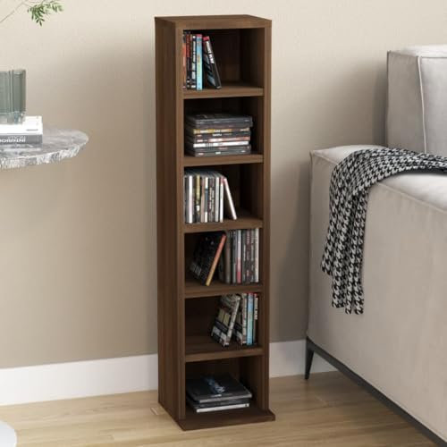 Myheimly CD-Regal Braun Eichen-Optik 21x20x88 cm Holzwerkstoff