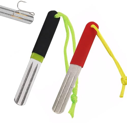 Neyeau 2 PCS Darts Sharpener Darts Repointing Tool Darts Sharpener Tool Double Sided V-Groove Dart Sharpener with Handle for Fishing Grinding Rapid Sharpening Reduced Bounce Outs