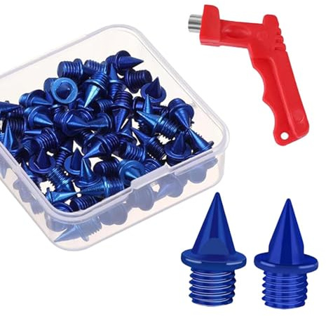 Baoblaze 60 Piezas de Clavos de Repuesto para Zapatas de Pista con Llave para competición, Azul