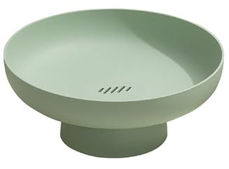 WAZUBC Cuenco de Frutas de Base Alta Bandeja de Almacenamiento de Aperitivos con Base de Exhibición Cuenco de Frutas Soporte de Exhibición de Postres Plato de Caramelos Bandeja (verde)