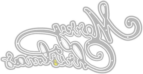 Silberne Weihnachts-Stanzformen Merry Christmas, Metall-Stanzschablone, Schablone für Scrapbooking, Kartenherstellung, Bastelbedarf, Stanzformen
