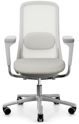 HÅG SoFi 7500 – Ergonomischer Bürostuhl mit Netzrücken, Verstellbarer Lordosenstütze, Putty Grey Mesh MEH005, Hellbeige