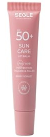 Segle | Baume à lèvres protection solaire SPF50+ | Lip Balm anti-rides et hydratant avec effet volume coloré | Avec peptides BTX | Vitamine E antioxydante | Végétalien (BERRY SORBET)