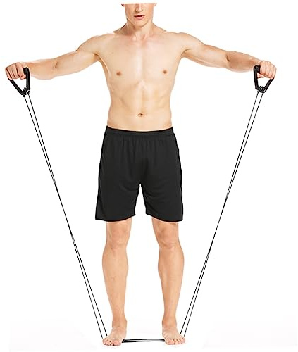 Toyvian Dispositif d'extension Thoracique Bras fortifiant Exercice Bandes de Traction Hommes Fitness Materiel Gym Set Tirez l'exerciseur entraînement de la et des Bras Black