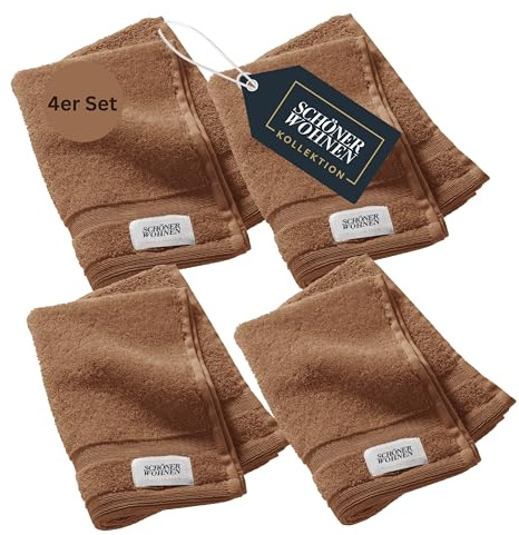 SCHÖNER WOHNEN Set di 4 Asciugamani ospiti piccoli 30x50 cm - Rosa - Asciugamani Bidet - Asciugamani Viso 100% Cotone OEKO-TEX - Telo Bagno e Doccia per Ospiti - 500g/m2 - Hotel e B&B